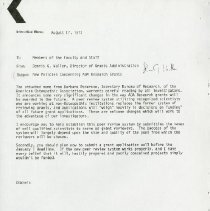 Letter to Members of the Faculty and Staff from Dennis G. Waller