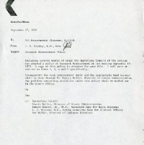 Inter-Office Memo to All Department Chairman from James R. Stookey