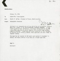 Inter-Office Memo to Scientific Investigators from Dennis G. Waller