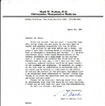 Correspondence between Mark Walton and Irvin Korr