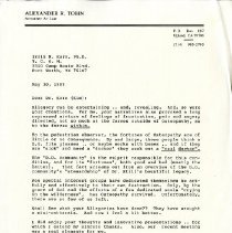 Letter to Irvin Korr from Alexander Tobin