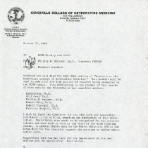 Inter-Office Memo to KCOM Faculty and Stuff from Phillip E. Messner