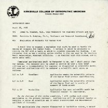 Inter-Office Memo to James R. Stookey from Patricia M. Hudgins