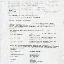 Inter-Office Memo to Reviewers of Warner Fund Grant Proposals from Patricia