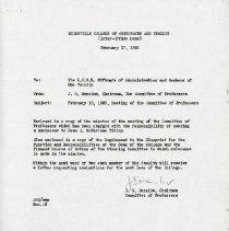 Inter-Office Memo to Administration and Faculty Member from John Stedman De