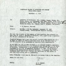 Inter-Office Memo to Committee of Professors from John Stedman Denslow