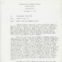 Inter-Office Memo to Development Committee from Arthur M. Dye Jr.