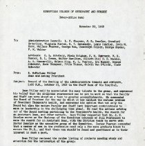 Inter-Office Memo to Administration Council and Advisors from R. McFarlane