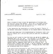 Letter to Irvin Korr from George Northup