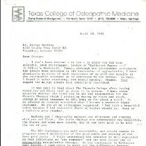 Letter to George Northup from Irvin Korr