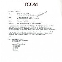 Memorandum to Irvin Korr from J. Warren Anderson