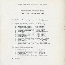 Tentative Agenda for Faculty Meeting