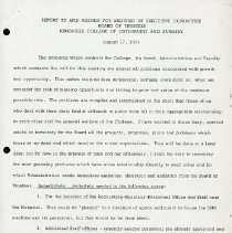 Report to and Agenda for Meeting of Executive Committee Board of Trustees