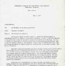 Inter-Office Memo to All Members of Faculty and Staff from Morris Thompson