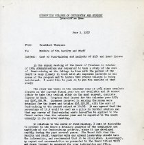 Inter-Office Memo to the Faculty and Staff from Morris Thompson