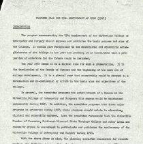 Proposed Plan for 75th Anniversary of Kirksville College of Osteopathy and