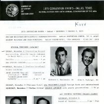 AAO 1979 Convention Events Program