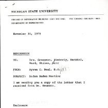 Memorandum to Greenman, Kimberly, Harakal, Ward, Stiles and Korr from Myron