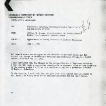 Inter-Office Memo to Employees of Kirksville Osteopathic Health Center from