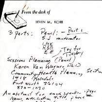 Letter to APHA Annual Meeting Participants form Karen Van Wagner