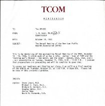 Memorandum to APHA Attendees from Irvin Korr