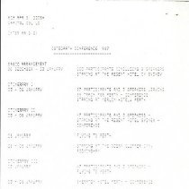 Osteopath Conference 1987 Itinerary