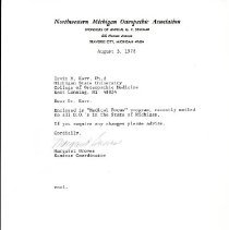 Letter to Irvin Korr from Margaret Groves