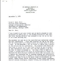 Correspondence between Harold Magoun Jr. and Irvin Korr