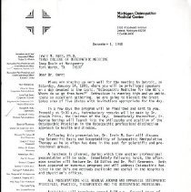 Correspondence regarding the Michigan Osteopathic Medical Center Meeting