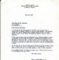 Letter to Stuart Symington from John Biggerstaff