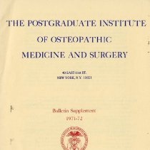 The Postgraduate Institute of Osteopathic Medicine and Surgery Bulletin Sup