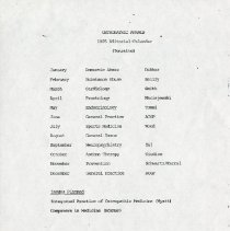 Osteopathic Annals 1985 Editorial Calendar