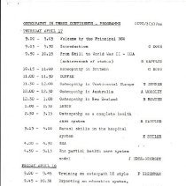 Osteopathy in Three Continents Program