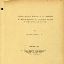 Chemical Analysis of Vitamin A. and Carotenoids in Various Biological and P