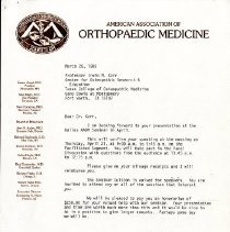 Letter to Irvin Korr from Kent Pomeroy