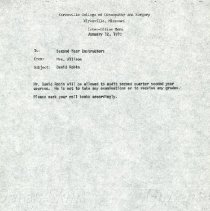 Inter-Office Memo to Second Year Instructors from Billie Allison