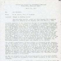 Inter-Office Memo to All Students from Francis M. Walter