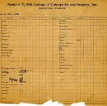 Andrew Taylor Still College of Osteopathy and Surgery Student Records