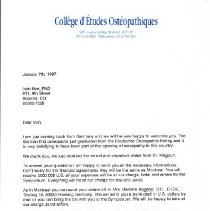 Letter to Irvin Korr from Philippe Druelle