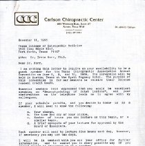 Correspondence between Irvin Korr and John Carlson