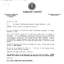 Letter to Retirement Training Participants