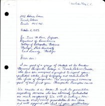 Letter to Irvin Korr from Jacqueline Rempel