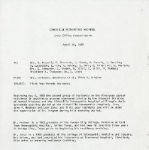 Inter-Office Memo to Various Faculty from Linda Sorenson