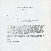 Inter-Office Memo to Elliott Lee Hix from Fleda M. Brigham