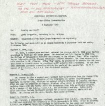 Inter-Office Memo to Faculty and Staff from Lynda Gingerich