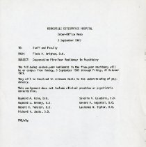 Inter-Office Memo to Staff and Faculty from Fleda M. Brigham