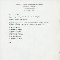 Inter-Office Memo to Elliott Lee Hix from Lynda Gingerich