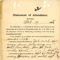 Statement of Attendance for Audrey Carl Moore