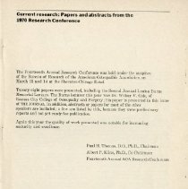Current Research: Abstracts from the 1970 Research Conference