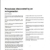 Paradoxes Discovered by an Octogenarian